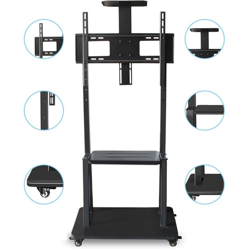Stand TV mobil, 98"-150", VESA 1200x600mm, cu roti blocabile, suporta max.150Kg Stand TV mobil, 98"-150", VESA 1200x600mm, cu roti blocabile, suporta max.150Kg