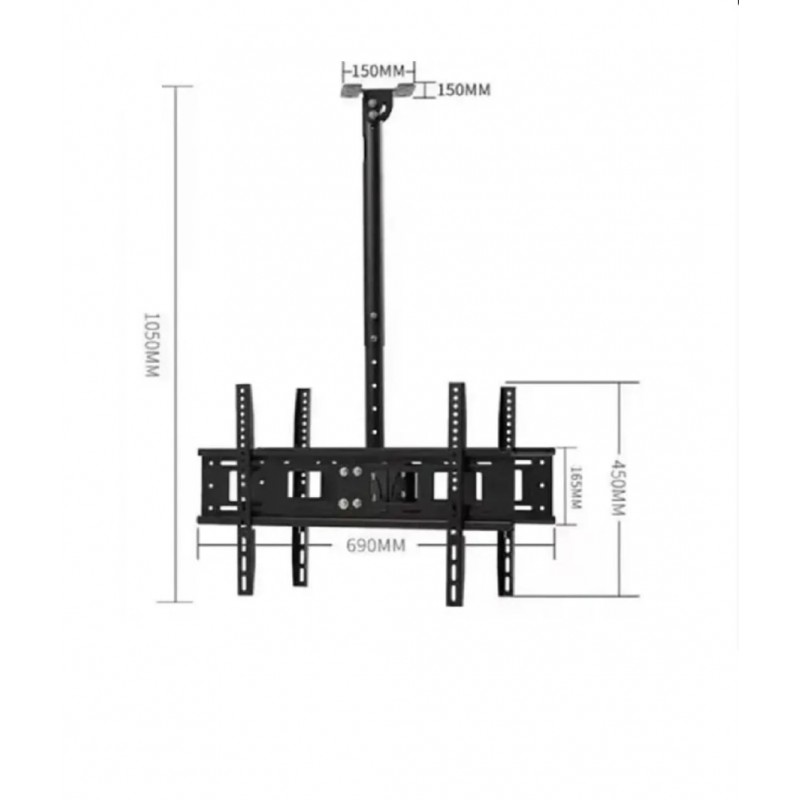 Suport TV de Tavan Reglabil cu Braț, pentru LED/LCD/Smart TV, Max 60kg, VESA 200x200