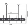 Suport TV de Tavan Reglabil cu Braț, pentru LED/LCD/Smart TV, Max 60kg, VESA 400x400