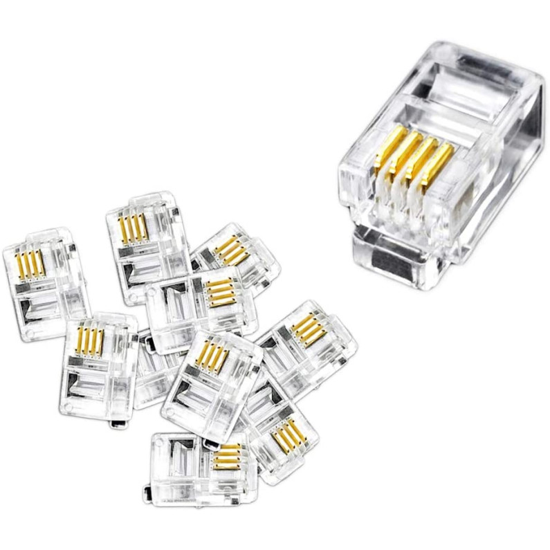 Set 10 buc mufa telefon 4P4C RJ11