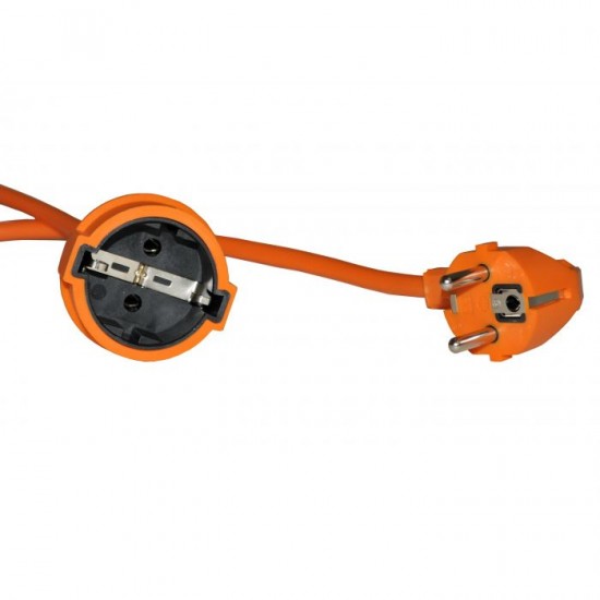 Cablu prelungitor 3x1.5mm cu cupla, 20m, portocaliu