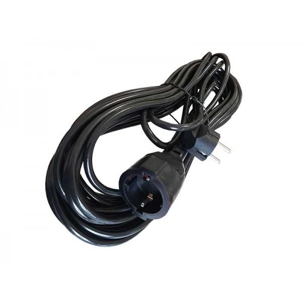 Cablu prelungitor 3x2.5mm cu cupla, 10m, negru