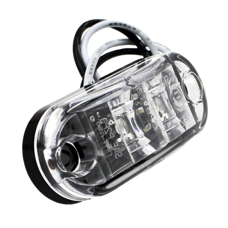 Lampa laterala LED piranha, 12V, 80 lumeni, alba, rezistenta la apa, pentru camioane, remorci, rulote