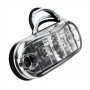Lampa laterala LED piranha, 12V, 80 lumeni, alba, rezistenta la apa, pentru camioane, remorci, rulote