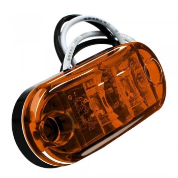 Lampa laterala LED piranha, 12V, 80 lumeni, chihlimbar, rezistenta la apa, pentru camioane, remorci, rulote