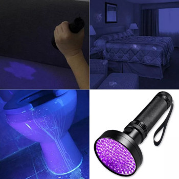 Lanterna UV, 100 led-uri ultraviolete, neagra, 395NM Lanterna UV, 100 led-uri ultraviolete, neagra, 395NM