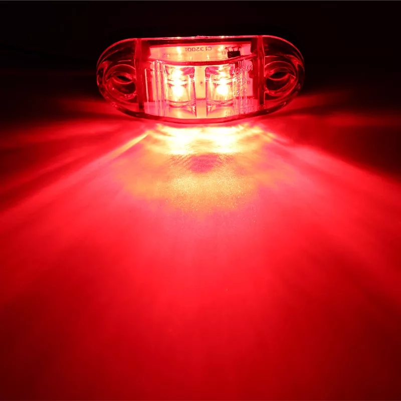 Lampa laterala LED piranha, 12V, 80 lumeni, rosie, rezistenta la apa, pentru camioane, remorci, rulote