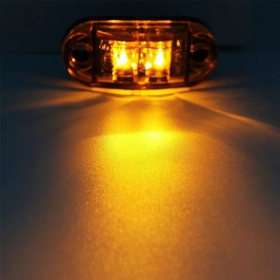 Lampa laterala LED piranha, 12V, 80 lumeni, chihlimbar, rezistenta la apa, pentru camioane, remorci, rulote