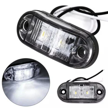 Lampa laterala LED piranha, 12V, 80 lumeni, alba, rezistenta la apa, pentru camioane, remorci, rulote