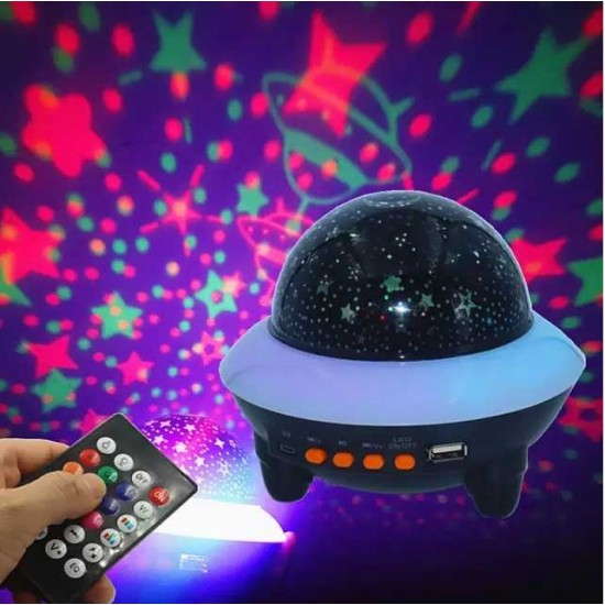 Glob disco Led cu jocuri de lumini, proiectie stele, bluetooth, USB si telecomanda