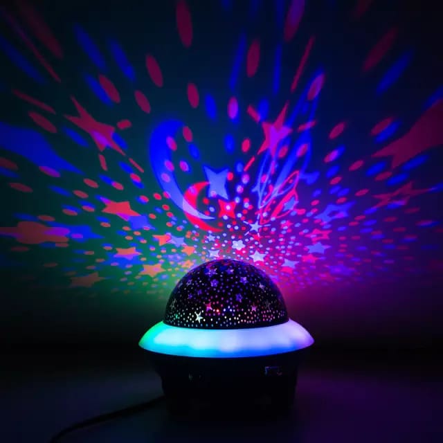 Lampa de veghe, led, cu jocuri de lumini, proiectie stele, bluetooth, USB si telecomanda