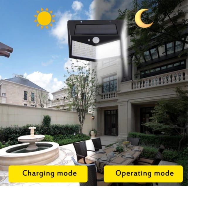 Lampa solara de perete, 208 Led-uri, cu senzor, unghi 120 grade, protectie IP65