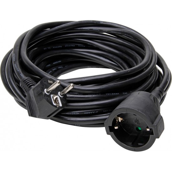 Cablu prelungitor 3x2.5mm cu cupla, 10m, negru