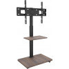 Suport TV mobil de podea pentru televizoare 32-75 inch cu raft din lemn wenge