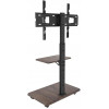 Suport TV mobil de podea pentru televizoare 32-75 inch cu raft din lemn wenge