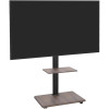 Suport TV mobil de podea pentru televizoare 32-75 inch cu raft din lemn wenge