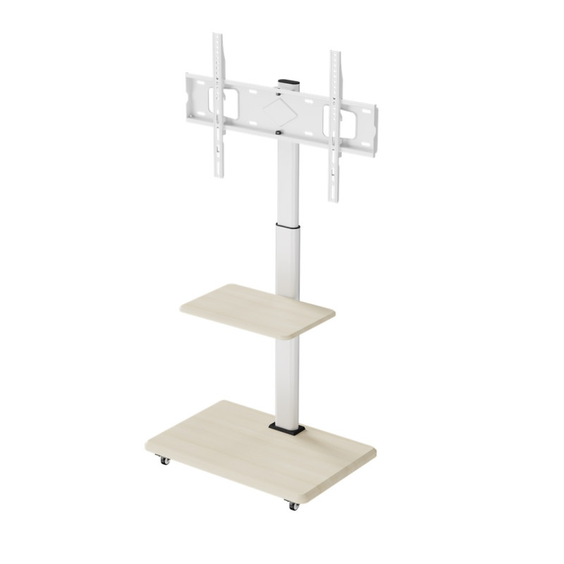 Suport TV Mobil Podea Alb Suport TV mobil de podea alb pentru televizoare 32-75 inch cu raft