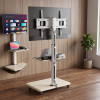 Suport TV Mobil Podea Alb Suport TV mobil de podea alb pentru televizoare 32-75 inch cu raft