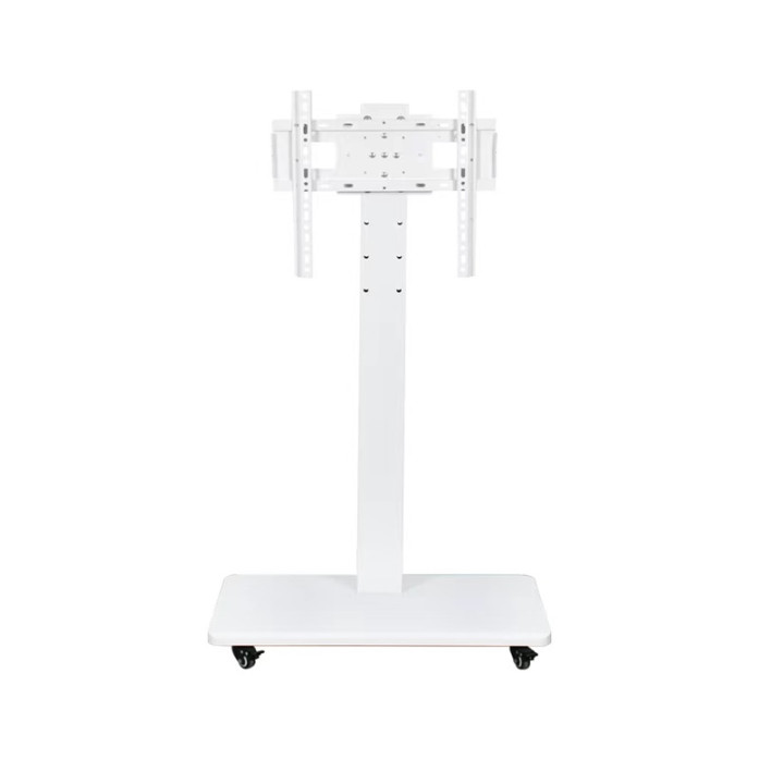 Suport TV mobil de podea alb din metal pentru televizoare si monitoare 26-55 inch