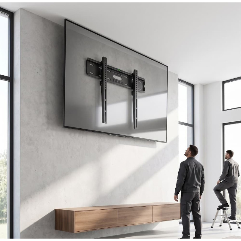 Suport TV de Perete Fix, Ultra-Slim 9mm, pentru Televizoare 26"-65", Max 50kg, VESA 400x400