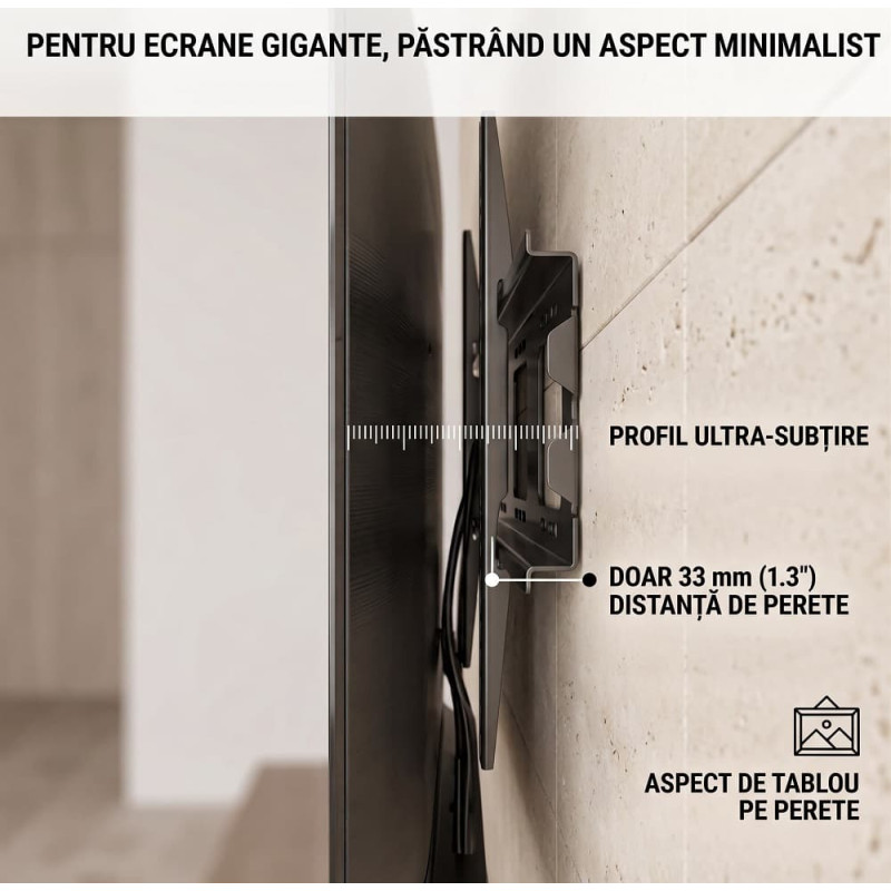 Suport TV de Perete Fix Heavy Duty, Pentru Ecrane Mari 80-120 Inch (203-305 cm), Capacitate Extremă 300 Kg, VESA Max 1100 mm Suport TV de Perete Fix Heavy Duty, Pentru Ecrane Mari 80-120 Inch (203-305 cm), Capacitate Extremă 300 Kg, VESA Max 1100 mm