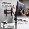 Suport TV de Perete Fix, Pentru Diagonale Mari 60-120 Inch (152-305 cm), Capacitate 80 Kg, VESA Maxim 900x600 mm, Profil Slim