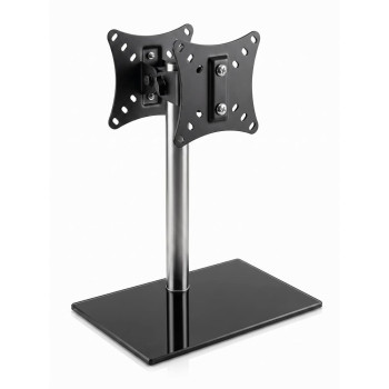 Suport Monitor Dublu de Birou , Independent, Față-Spate, Diagonala 12-27 Inch, VESA, Bază din Sticlă Securizată, Max. 20 kg