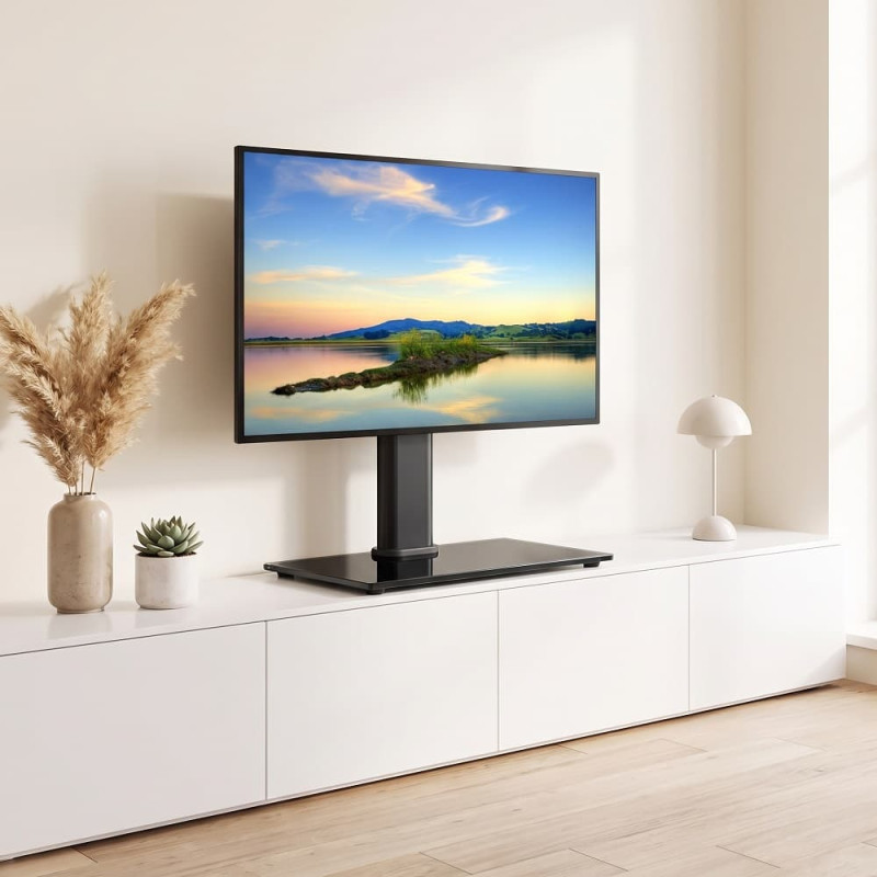 Suport TV / Monitor de Masă Universal, Diagonala 14-27 Inch, VESA 75x75 / 100x100, Bază din Sticlă Securizată, Max. 20 kg suport-tv-monitor-masa-universal-independent-baza-sticla-securizata-eldepo