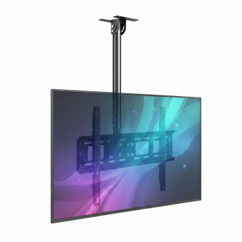 Suport TV de Tavan Reglabil, Diagonala 42-80 Inch, Telescopic 55-100 cm, Înclinare 90°, VESA Max 600x400, Sarcină 50 kg