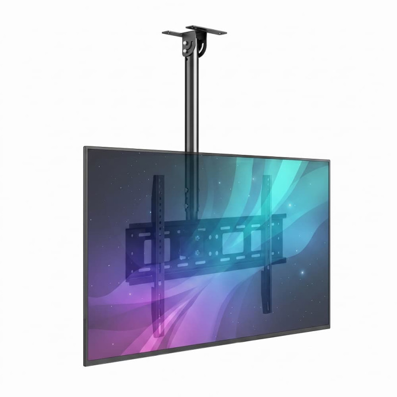 Suport TV de Tavan Reglabil, Diagonala 42-80 Inch, Telescopic 55-100 cm, Înclinare 90°, VESA Max 600x400, Sarcină 50 kg Suport TV de Tavan Reglabil, Diagonala 42-80 Inch, Telescopic 55-100 cm, Înclinare 90°, VESA Max 600x400, Sarcină 50 kg