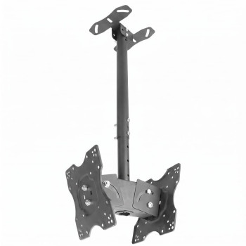Suport TV si Monitor Dublu de Tavan, Telescopic, 14-32 inch, VESA 100x100, Max 20 kg