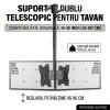 Suport TV si Monitor Dublu de Tavan, Telescopic, 14-42 inch, VESA 200x200, Max 45 kg