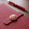 Set Cadou Agenda si Pix, Premium A5, Cutie si Punga, Piele Ecologica, Rosu, Inchidere Magnetica tip Marmura