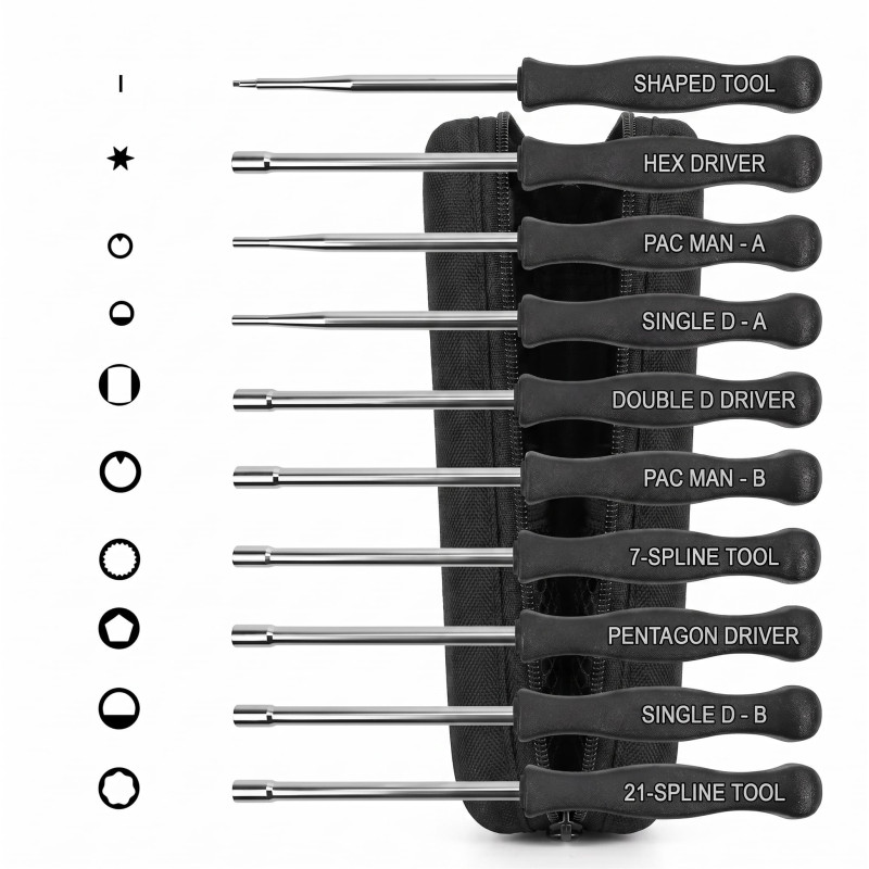 Set 10 Surubelnite Pentru Reglat Carburator Pentru Drujbă Și Motofierăstrău Set 10 Surubelnite Pentru Reglat Carburator Pentru Drujbă Și Motofierăstrău
