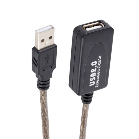 Cablu prelungitor USB,A tata la B mama, cu repetor, 15m