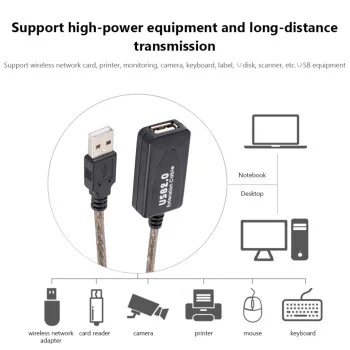 Cablu prelungitor USB,A tata la B mama, cu repetor, 15m Cablu prelungitor USB,A tata la B mama, cu repetor, 15m