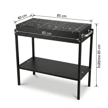 Grătar metalic cu capac 85x40x85 cm,  portabil pentru picnic , tabla groasa 1.5mm