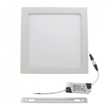 Panou LED aplicat, 18W, patrat, 6500K, alb