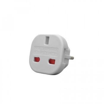 Adaptor stecher priza shuko - UK/USA - EU doi pini alb 