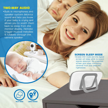 Baby Monitor Wireless, Audio Video, Monitorizare temperatura, Functie Push to Talk, VB808 Baby Monitor Wireless, Audio Video, Monitorizare temperatura, Functie Push to Talk, VB808