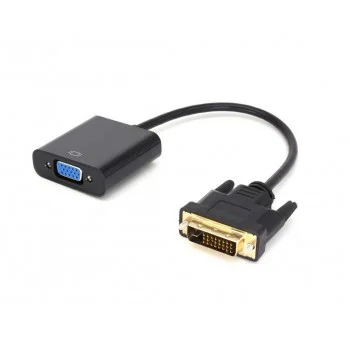 Cablu convertor DVI 25p tata la VGA 15p mama negru Cablu convertor DVI 25p tata la VGA 15p mama negru