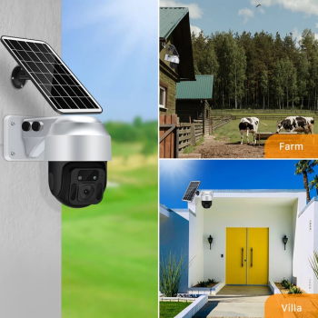 Camera supraveghere 4G inteligenta cu panou solar, de exterior, 1080P HD, comunicare audio bidirectionala, LED IR Camera supraveghere 4G inteligenta cu panou solar, de exterior, 1080P HD, comunicare audio bidirectionala, LED IR