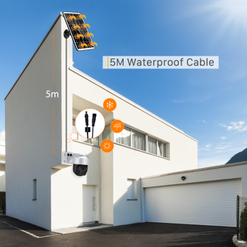 Camera supraveghere inteligenta WIFI cu panou solar, 1080P HD, exterior, LED IR, detectie miscare, comunicare audio bidirectionala