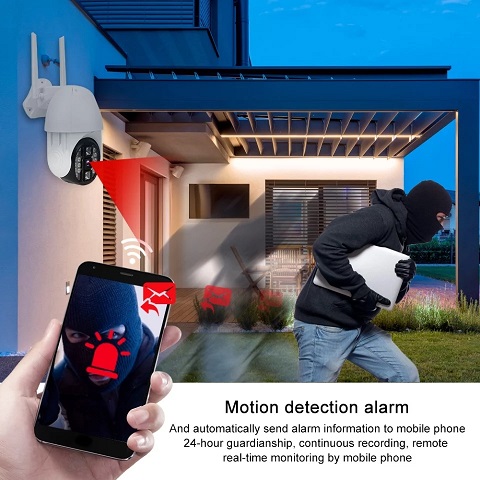 Camera supraveghere WIFI V380,1080P HD, senzor de miscare, night vision, alerte sonore