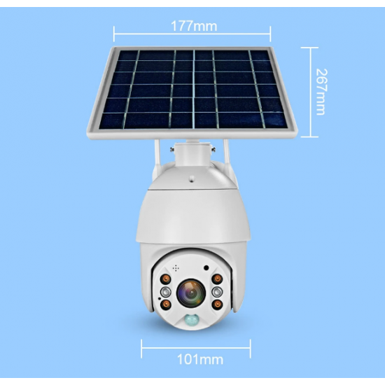 Camera supraveghere 4G cu panou solar, 1080P HD, audio bidirectional, IR+LED, exterior , Eldepo