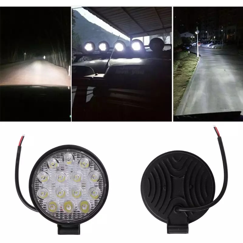 Proiector led auto offroad 48W,12V- 24V spot rotund