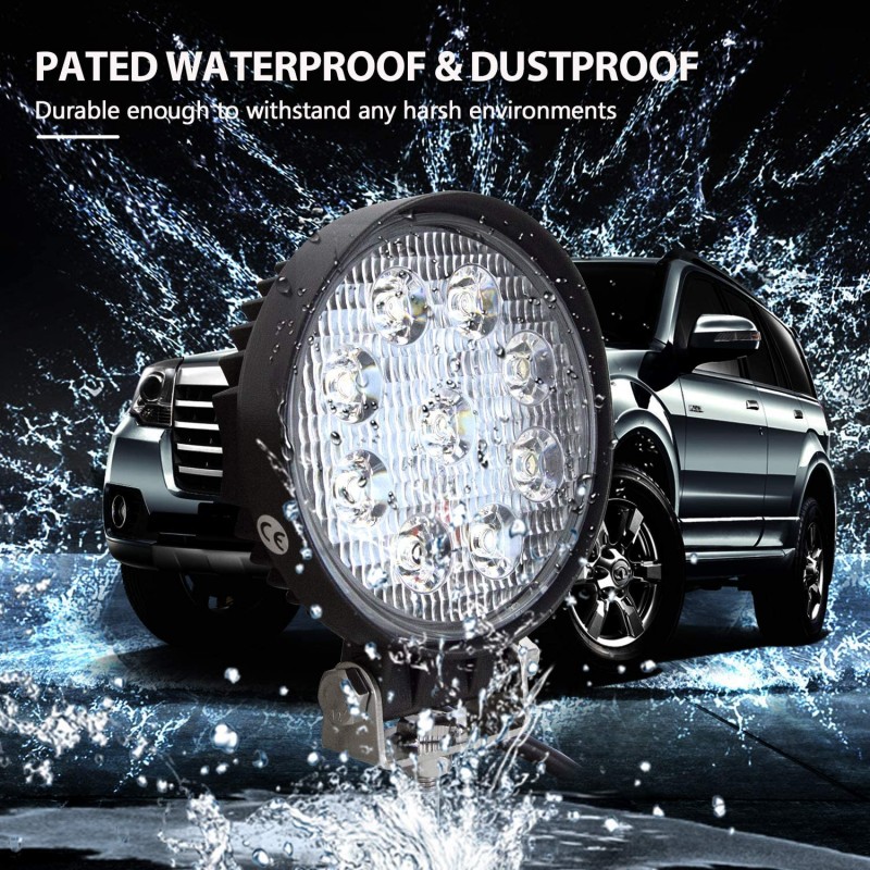 Proiector LED auto offroad 27W,10-30V spot rotund
