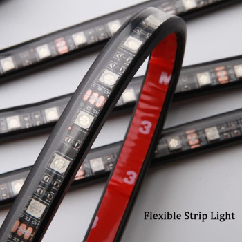 Banda led auto, 12V, 18 Led RGB, 4 buc, cu aplicatie pe telefon