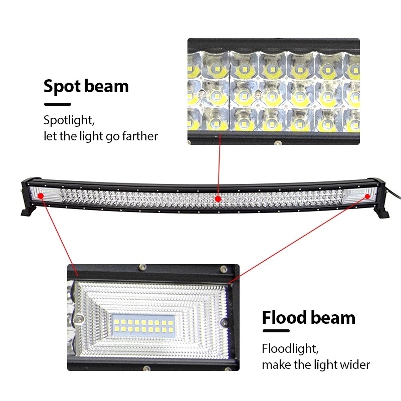 Proiector auto led bar curbat, 729W, 12-24V, 130CM, Spot & Flood Combo Beam