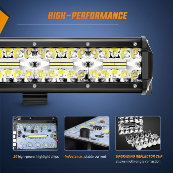 Proiector auto LED, 975W, 130CM, Triple Row Spot & Flood, Led bar Ultra Light, 12-24V